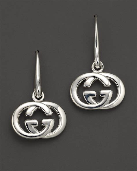 gucci silver drop earrings for women|gucci orecchini earrings.